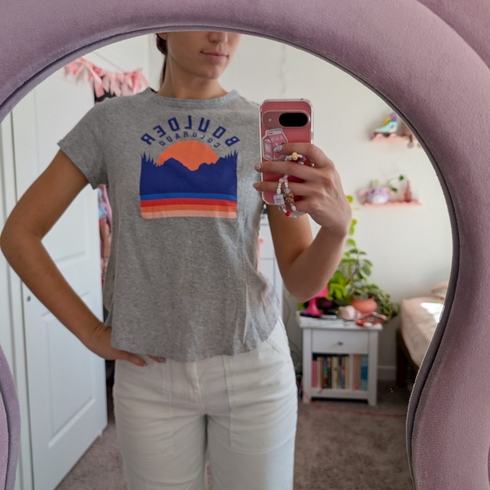 Gray Boulder Colorado Boxy Tshirt